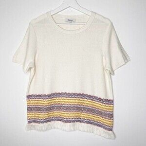MADEWELL Fringed Jacquard Sweater Tee